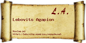 Lebovits Agapion névjegykártya